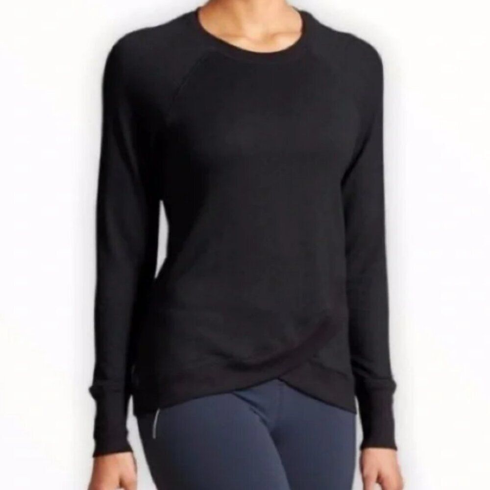 Athleta Criss Cross Black Sweatshirt